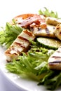 Grilled halloumi with salad