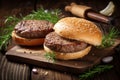 Grilled hamburger bun. Generate Ai