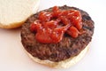 Grilled Hamburger with Catsup (Ketchup)