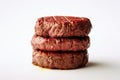 Grilled Hamburger Meat On White Background. Generative AI Royalty Free Stock Photo