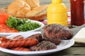 Grilled Hamburgers and Hotdogs Royalty Free Stock Photo