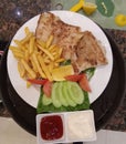 Grilled hamour fish in a restaurant
