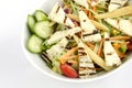 Grilled hellim cheese mediterranean salad Royalty Free Stock Photo