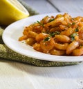 GRILLED HONEY GARLIC SHRIMP AT PLATE Royalty Free Stock Photo