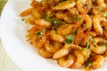 GRILLED HONEY GARLIC SHRIMP AT PLATE Royalty Free Stock Photo