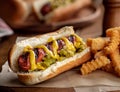 Grilled Hot Dog on a Bun Royalty Free Stock Photo