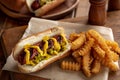 Grilled Hot Dog on a Bun Royalty Free Stock Photo