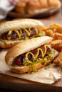 Grilled Hot Dog on a Bun Royalty Free Stock Photo