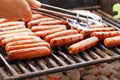 Grilled Hot Dogs Royalty Free Stock Photo