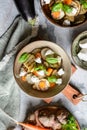 Grilled Jerusalem artichoke, eggplant, carrot, parsley root and kohlrabi with goat cheese