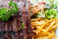 Grilled juicy barbecue pork ribs