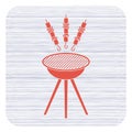 Grilled kebab icon