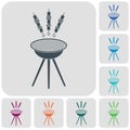 Grilled kebab icon