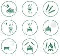 Grilled kebab icons set Royalty Free Stock Photo