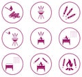 Grilled kebab icons set Royalty Free Stock Photo