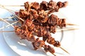 Grilled kebab shashlik on spits Royalty Free Stock Photo