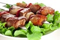 Grilled kebab (shashlik) on spits. Royalty Free Stock Photo