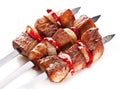 Grilled kebab (shashlik) on spits.