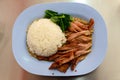 grilled knuckle of pork on rice