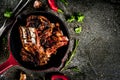 Grilled lamb or beef ribs Royalty Free Stock Photo
