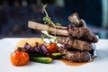 Grilled lamb carre