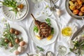 Grilled Lamb Chop Easter Dinner. Royalty Free Stock Photo