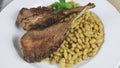 Grilled lamb chop and flageolet beans