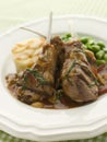 Grilled Lamb Cutlets Chasseur sauce Pomme Anna Royalty Free Stock Photo