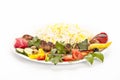 Grilled Lamb Kebab Koobideh With Herb And Rice Royalty Free Stock Photo