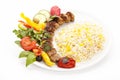 Grilled Lamb Kebab Koobideh With Rice And Herb Royalty Free Stock Photo