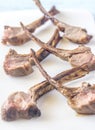 Grilled lamb rib chops on the plate Royalty Free Stock Photo