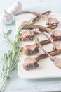 Grilled lamb rib chops on the plate Royalty Free Stock Photo