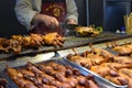 Grilled little ducks at a local Chinese market in Beijing