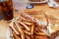 Grilled lobster and cheese panini on a plate