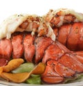 Grilled Lobster Tail With Asparagus Royalty Free Stock Photo