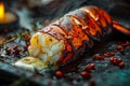 Grilled Lobster Tail with Herbs and Spices. Royalty Free Stock Photo