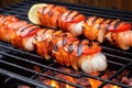 grilled lobster tails arranged side by side on a barbecue Royalty Free Stock Photo