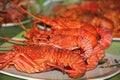 Grilled lobsters on a plate Royalty Free Stock Photo