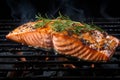 Grilled macro salmon. Generate Ai