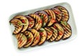 Grilled Marinated Eggplant slices Isolated on White Royalty Free Stock Photo