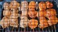 Grilled marinated turkey skewers Royalty Free Stock Photo