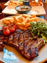 Medium rare ribeye steak Royalty Free Stock Photo