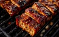 Grilled meat closeup horizontal photo