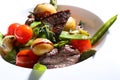 Grilled meat with grilled vegetables