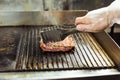 Grilled meat. Juicy steak from beef - soft focuse Royalty Free Stock Photo