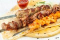 Grilled meat kebab mix Royalty Free Stock Photo