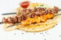 Grilled meat kebab mix Royalty Free Stock Photo