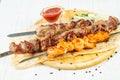 Grilled meat kebab mix Royalty Free Stock Photo