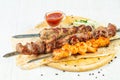 Grilled meat kebab mix Royalty Free Stock Photo