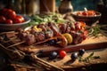 Grilled meat of Mediterranean cuisine. AI generated